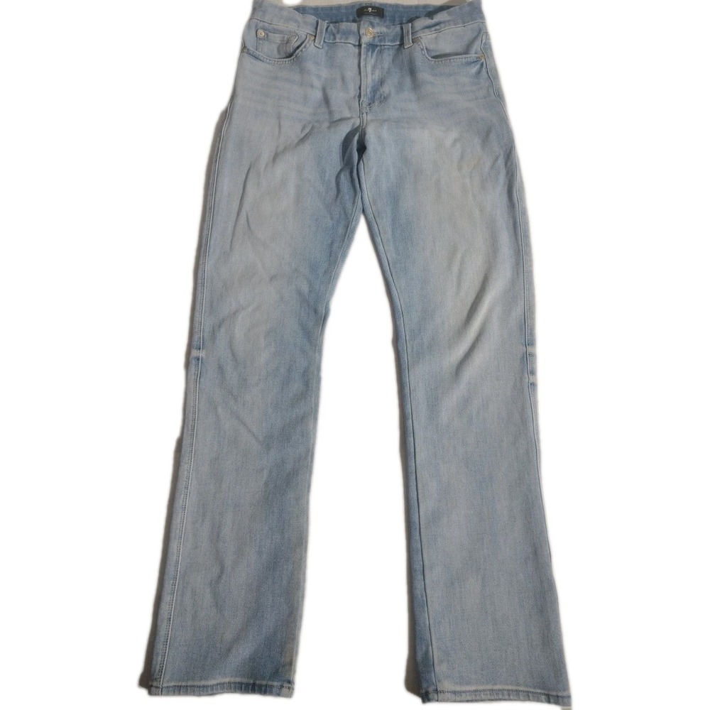 7 For All Mankind Jeans Womens 31 Blue Kimmie Straight Stretch Light Wash Denim‎